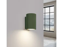 Best Sollux Lighting Lámpara de pared Gloow minimalista de aluminio - 1 fuentes luminosas 4000K - L.6,5 x A.10 cm - oliva Verde