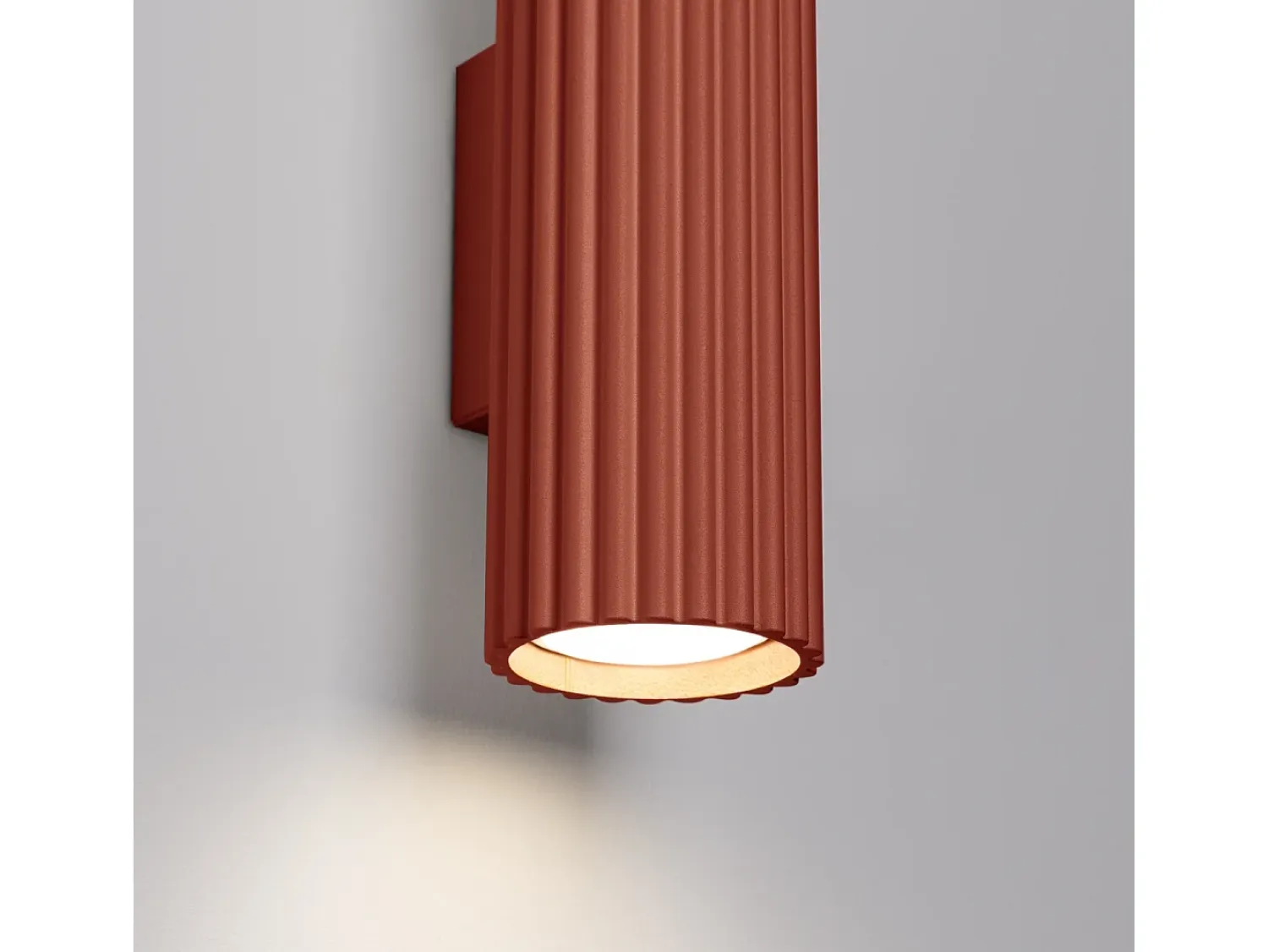 Sollux Lighting Aplique Para Pared^Lámpara de pared Gloow minimalista de aluminio - 2 fuentes luminosas 3000K - L.6,5 x A.20 cm - ocre Rojo