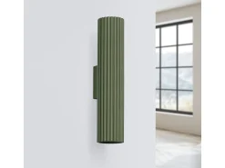 Sollux Lighting Aplique Para Pared^Lámpara de pared Gloow minimalista de aluminio - 2 fuentes luminosas 3000K - L.6,5 x A.30 cm - oliva Verde