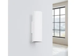 Best Sollux Lighting Lámpara de pared Gloow minimalista de aluminio - 2 fuentes luminosas 3000K - L.6,5 x A.20 cm - Blanco