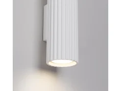 Best Sollux Lighting Lámpara de pared Gloow minimalista de aluminio - 2 fuentes luminosas 3000K - L.6,5 x A.20 cm - Blanco