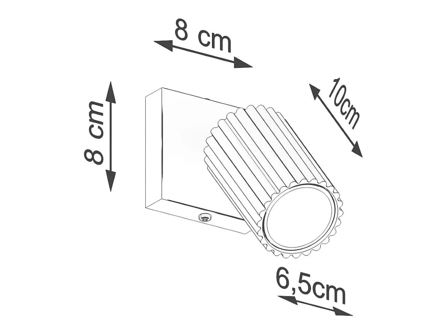 Best Sollux Lighting Lámpara de pared Gloow minimalista de aluminio - 1 fuentes luminosas 3000K - L.8 x A.8 cm - Beige