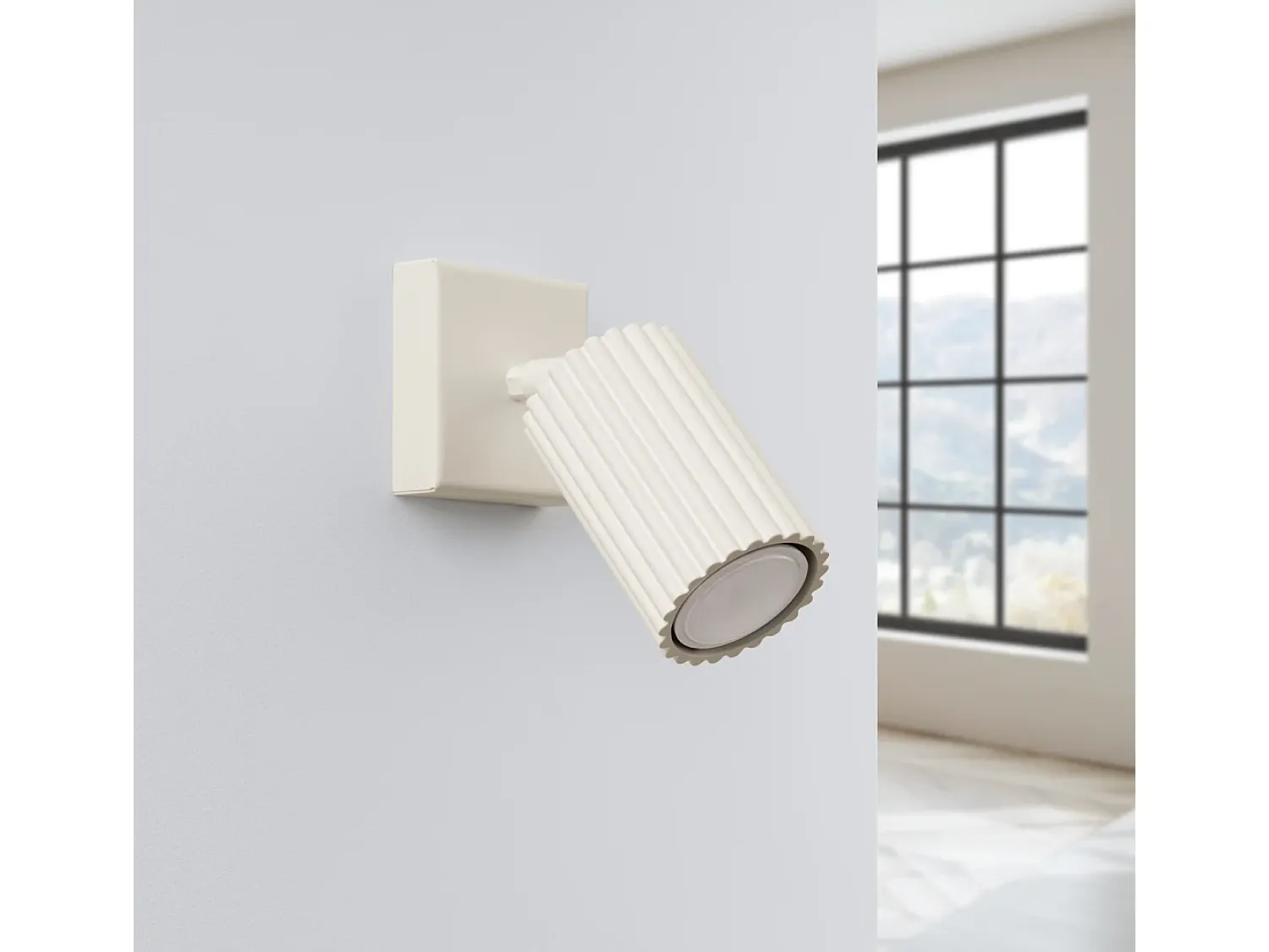 Best Sollux Lighting Lámpara de pared Gloow minimalista de aluminio - 1 fuentes luminosas 3000K - L.8 x A.8 cm - Beige