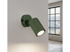 Sollux Lighting Aplique Para Pared^Lámpara de pared Gloow minimalista de aluminio - 1 fuentes luminosas 4000K - L.8 x A.16 cm - oliva Verde
