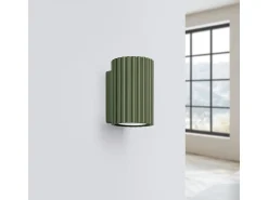 Sollux Lighting Lámpara de pared Gloow minimalista de aluminio - 1 fuentes luminosas 3000K - L.6,5 x A.10 cm - oliva Verde