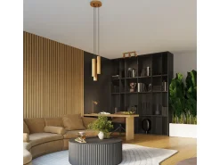 Sollux Lighting Aplique Para Pared^Lámpara de pared Gloow minimalista de aluminio - 2 fuentes luminosas 3000K - L.6,5 x A.30 cm - Dorado