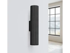 Sollux Lighting Aplique Para Pared^Lámpara de pared Gloow minimalista de aluminio - 2 fuentes luminosas 3000K - L.6,5 x A.30 cm - Negro