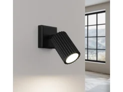 Sollux Lighting Aplique Para Pared^Lámpara de pared Gloow minimalista de aluminio - 1 fuentes luminosas 4000K - L.8 x A.8 cm - Negro