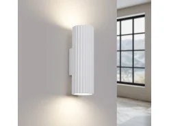 Sollux Lighting Aplique Para Pared^Lámpara de pared Gloow minimalista de aluminio - 2 fuentes luminosas 4000K - L.6,5 x A.20 cm - Blanco
