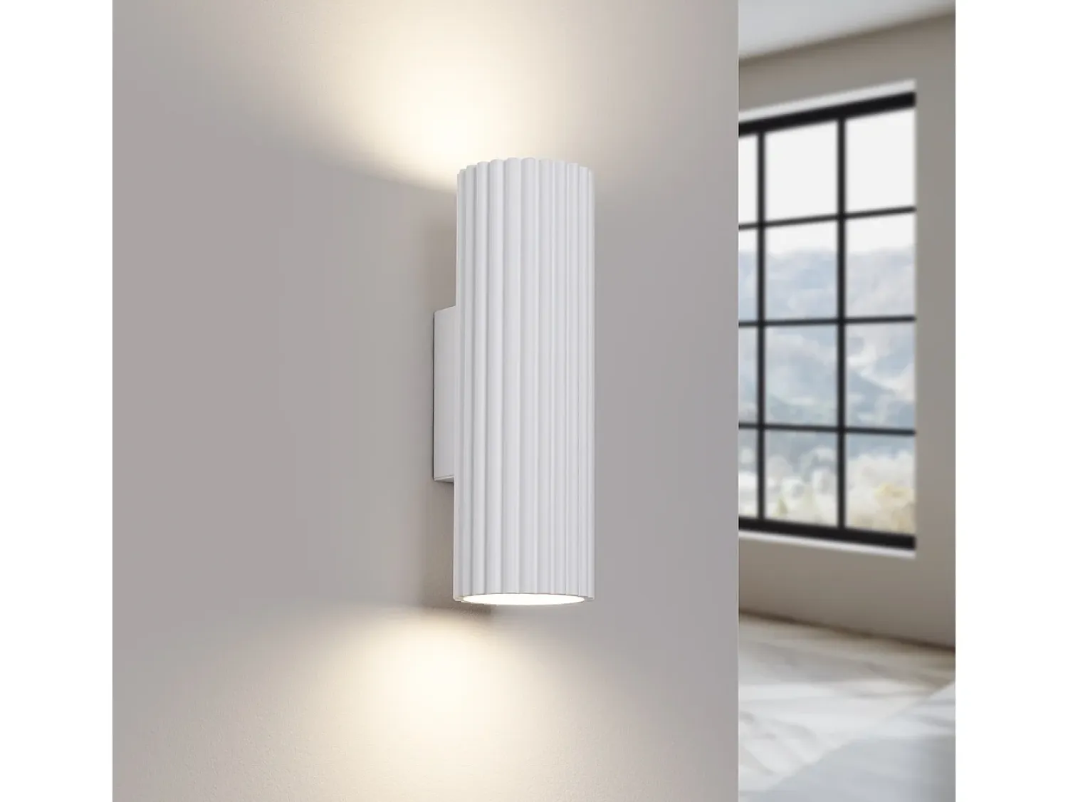 Sollux Lighting Aplique Para Pared^Lámpara de pared Gloow minimalista de aluminio - 2 fuentes luminosas 4000K - L.6,5 x A.20 cm - Blanco