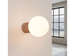 Best Sollux Lighting Lámpara De Pared Halo Moderno De Aluminio/Vidrio - 1 Fuentes Luminosas - L.12 X A.12 Cm - Moca Marru00f3n
