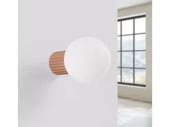 Best Sollux Lighting Lámpara De Pared Halo Moderno De Aluminio/Vidrio - 1 Fuentes Luminosas - L.12 X A.12 Cm - Moca Marru00f3n