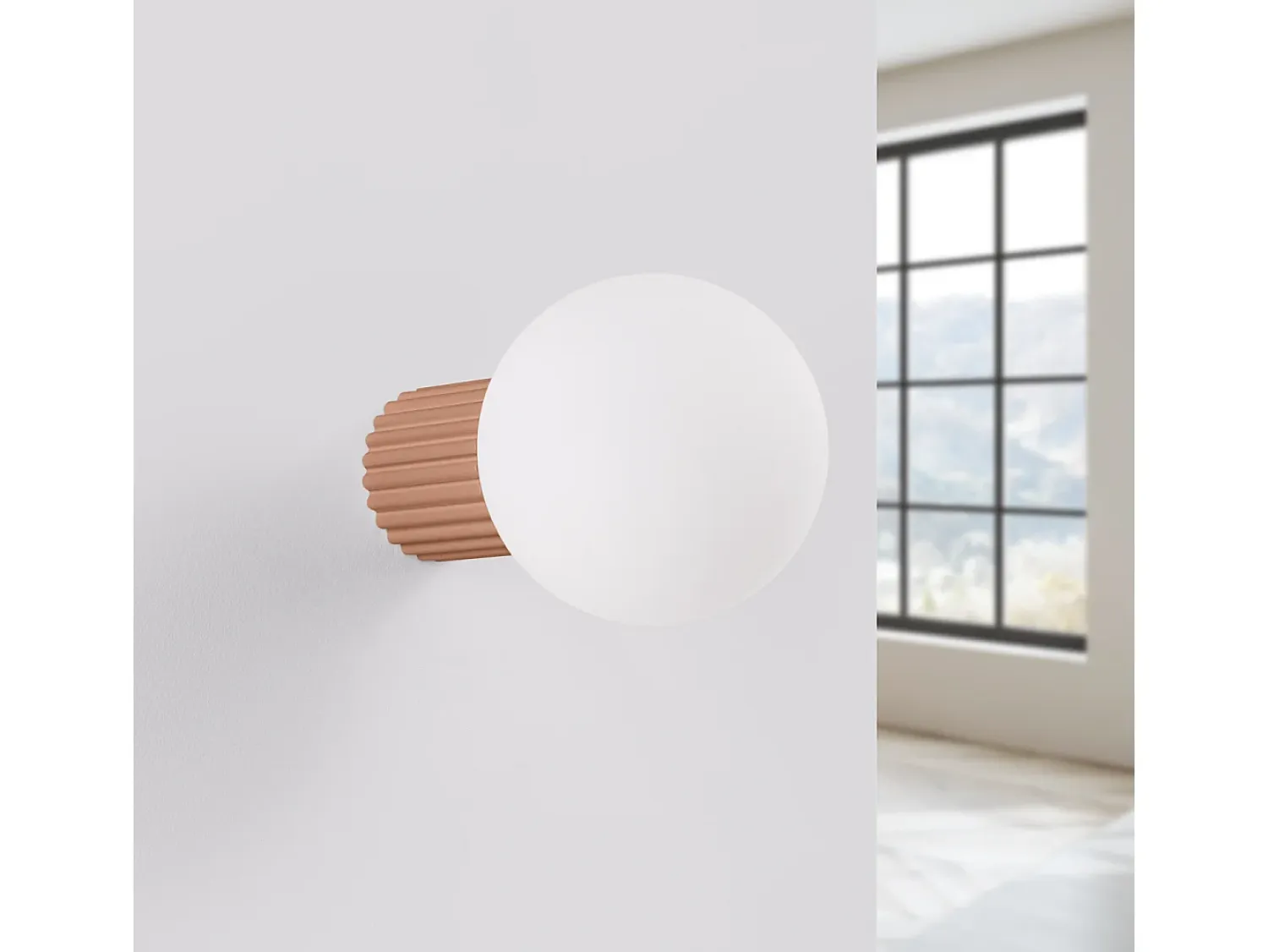 Best Sollux Lighting Lámpara De Pared Halo Moderno De Aluminio/Vidrio - 1 Fuentes Luminosas - L.12 X A.12 Cm - Moca Marru00f3n