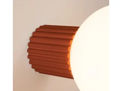 Best Sollux Lighting Lámpara De Pared Halo Moderno De Aluminio/Vidrio - 1 Fuentes Luminosas - L.12 X A.12 Cm - Ocre Rojo
