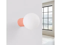 Sollux Lighting Aplique Para Pared^Lámpara De Pared Halo Moderno De Aluminio/Vidrio - 1 Fuentes Luminosas - L.12 X A.12 Cm - Durazno Rosa