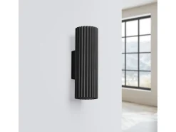 Best Sollux Lighting Lámpara De Pared Karbon Minimalista De Aluminio - 2 Fuentes Luminosas - L.6,5 X A.20 Cm - Negro