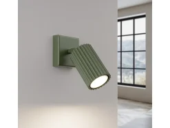 Sollux Lighting Aplique Para Pared^Lámpara De Pared Karbon Minimalista De Aluminio - 1 Fuentes Luminosas - L.8 X A.8 Cm - Oliva Verde