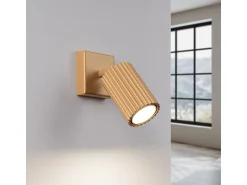 Sollux Lighting Aplique Para Pared^Lámpara De Pared Karbon Minimalista De Aluminio - 1 Fuentes Luminosas - L.8 X A.8 Cm - Dorado