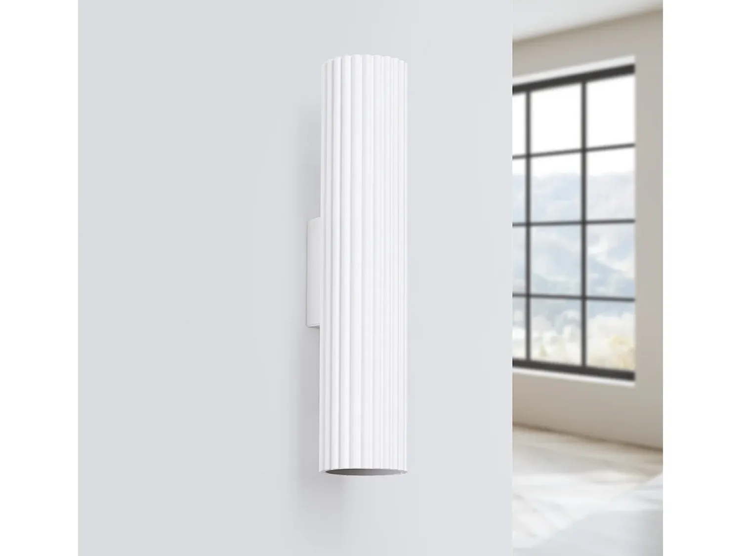 Sollux Lighting Lámpara De Pared Karbon Minimalista De Aluminio - 2 Fuentes Luminosas - L.6,5 X A.30 Cm - Blanco