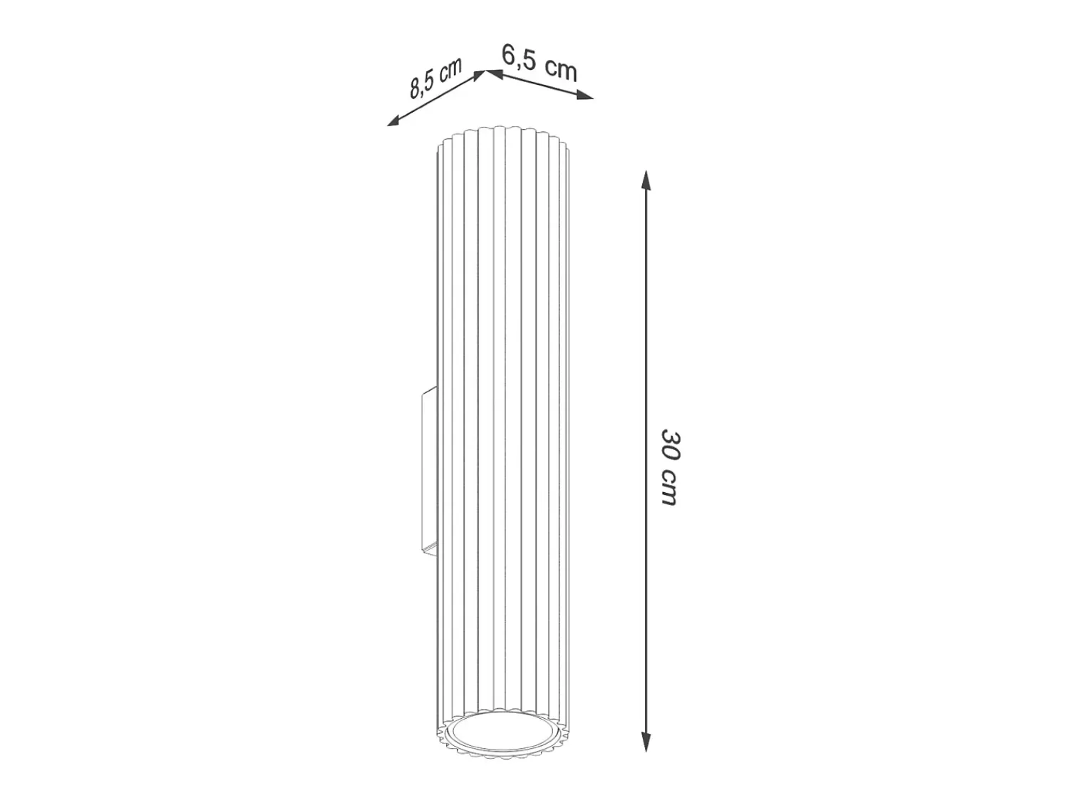 Sollux Lighting Lámpara De Pared Karbon Minimalista De Aluminio - 2 Fuentes Luminosas - L.6,5 X A.30 Cm - Blanco