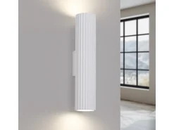 Sollux Lighting Lámpara De Pared Karbon Minimalista De Aluminio - 2 Fuentes Luminosas - L.6,5 X A.30 Cm - Blanco