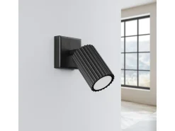 Sollux Lighting Aplique Para Pared^Lámpara De Pared Karbon Minimalista De Aluminio - 1 Fuentes Luminosas - L.8 X A.8 Cm - Negro