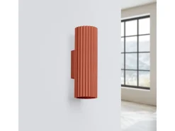 Sollux Lighting Aplique Para Pared^Lámpara De Pared Karbon Minimalista De Aluminio - 2 Fuentes Luminosas - L.6,5 X A.20 Cm - Ocre Rojo