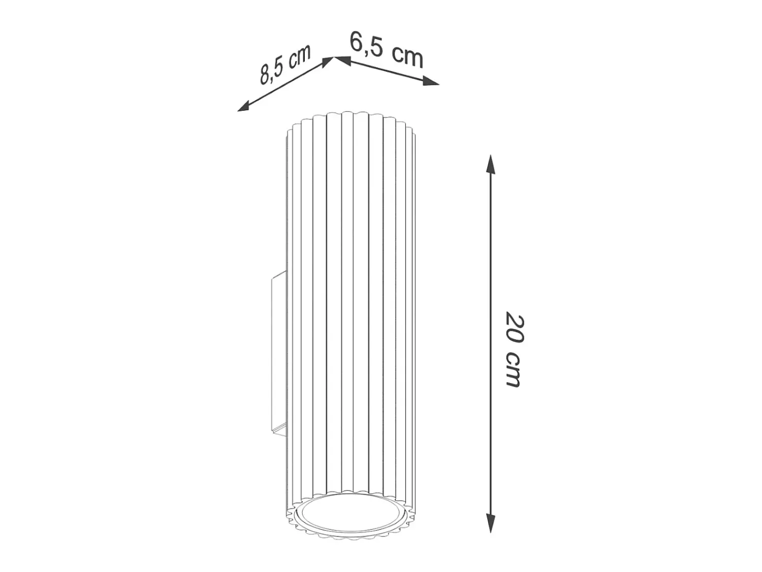 Sollux Lighting Aplique Para Pared^Lámpara De Pared Karbon Minimalista De Aluminio - 2 Fuentes Luminosas - L.6,5 X A.20 Cm - Ocre Rojo