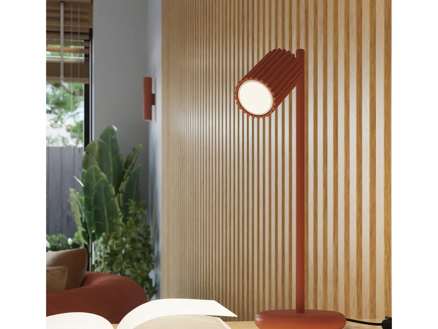 Sollux Lighting Aplique Para Pared^Lámpara De Pared Karbon Minimalista De Aluminio - 2 Fuentes Luminosas - L.6,5 X A.20 Cm - Ocre Rojo