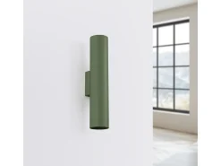 Sollux Lighting Aplique Para Pared^Lámpara De Pared Lagos Desván De Acero - 2 Fuentes Luminosas - L.6 X A.30 Cm - Oliva Verde