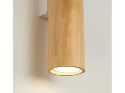 Sollux Lighting Aplique Para Pared^Lámpara de pared Lino moderno de madera/acero - 2 fuentes luminosas - L.6 x A.30 cm - madera natural/ Blanco
