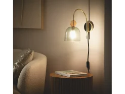 Sale Ledkia Lámpara de Pared Metal y Cristal Baudelaire Rojo Multicolor