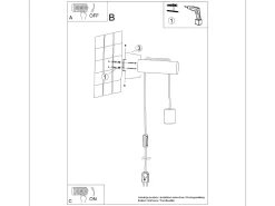 Sollux Lighting Aplique Para Pared^Lámpara De Pared Nimbi Desván De Madera - 1 Fuentes Luminosas - L.6 X A.55 Cm - Madera Natural//Negro Blanco