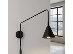 Sollux Lighting Aplique Para Pared^Lámpara De Pared Nox Moderno De Acero - 1 Fuentes Luminosas - L.14 X A.30 Cm - Negro