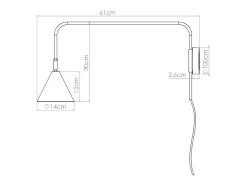 Sollux Lighting Lámpara De Pared Nox Moderno De Acero - 1 Fuentes Luminosas - L.14 X A.30 Cm - Oliva Verde