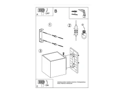 Outlet Sollux Lighting Lámpara De Pared Quad Minimalista De Acero - 1 Fuentes Luminosas - L.10 X A.10 Cm - Dorado