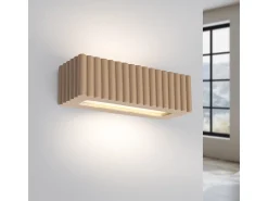 Sollux Lighting Aplique Para Pared^Lámpara de pared Rigata moderno de cerámica - 1 fuentes luminosas - L.34 x A.10 cm - pardo Gris