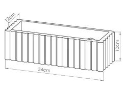 Sollux Lighting Aplique Para Pared^Lámpara de pared Rigata moderno de cerámica - 1 fuentes luminosas - L.34 x A.10 cm - pardo Gris
