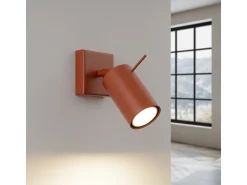 Sollux Lighting Aplique Para Pared^Lámpara De Pared Ring Moderno De Acero - 1 Fuentes Luminosas - L.8 X A.8 Cm - Ocre Rojo