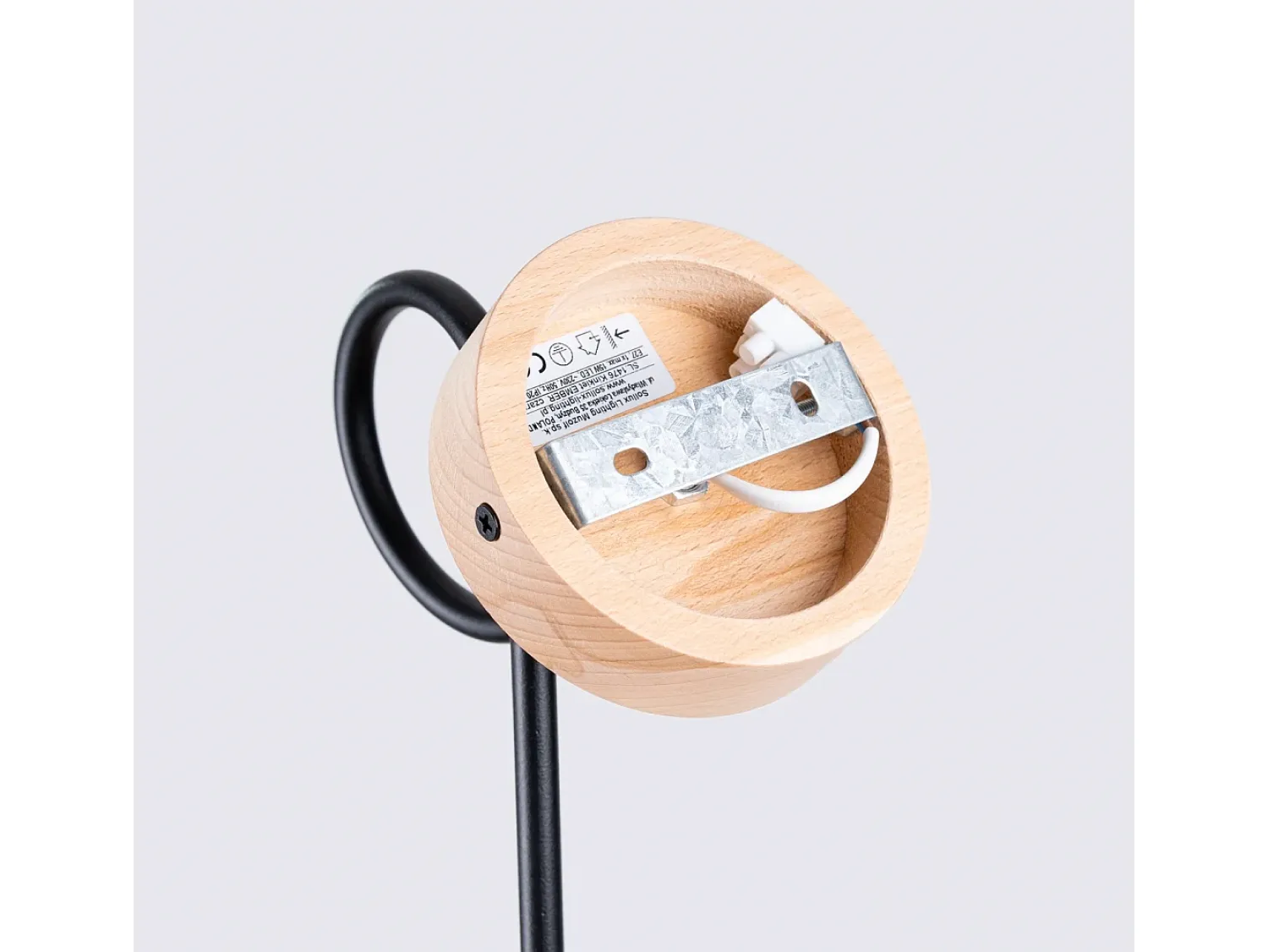 Sollux Lighting Lámpara de pared Sparkon minimalista de acero/madera - 1 fuentes luminosas 3000K - L.10 x A.24 cm - /madera natural Negro