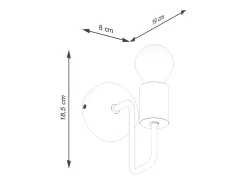Best Sollux Lighting Lámpara De Pared Timbo Desván De Acero/Madera - 1 Fuentes Luminosas - L.8 X A.18,5 Cm - /Madera Natural Blanco