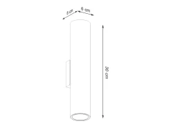 Sollux Lighting Aplique Para Pared^Lámpara de pared Toris desván de acero - 2 fuentes luminosas 3000K - L.6 x A.30 cm - oliva Verde