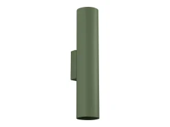 Sollux Lighting Aplique Para Pared^Lámpara de pared Toris desván de acero - 2 fuentes luminosas 3000K - L.6 x A.30 cm - oliva Verde