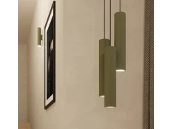 Sollux Lighting Aplique Para Pared^Lámpara de pared Toris desván de acero - 2 fuentes luminosas 3000K - L.6 x A.30 cm - oliva Verde