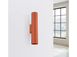 Sollux Lighting Lámpara de pared Toris desván de acero - 2 fuentes luminosas 3000K - L.6 x A.30 cm - ocre Rojo