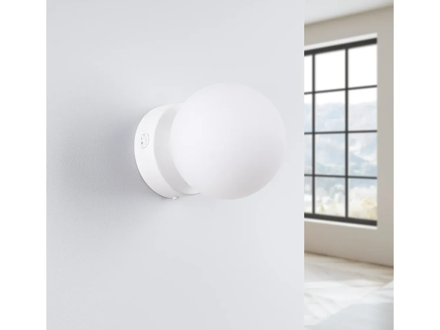 Sollux Lighting Aplique Para Pared^Lámpara De Pared Yoli Moderno De Acero/Vidrio - 1 Fuentes Luminosas - L.12 X A.12 Cm - Blanco