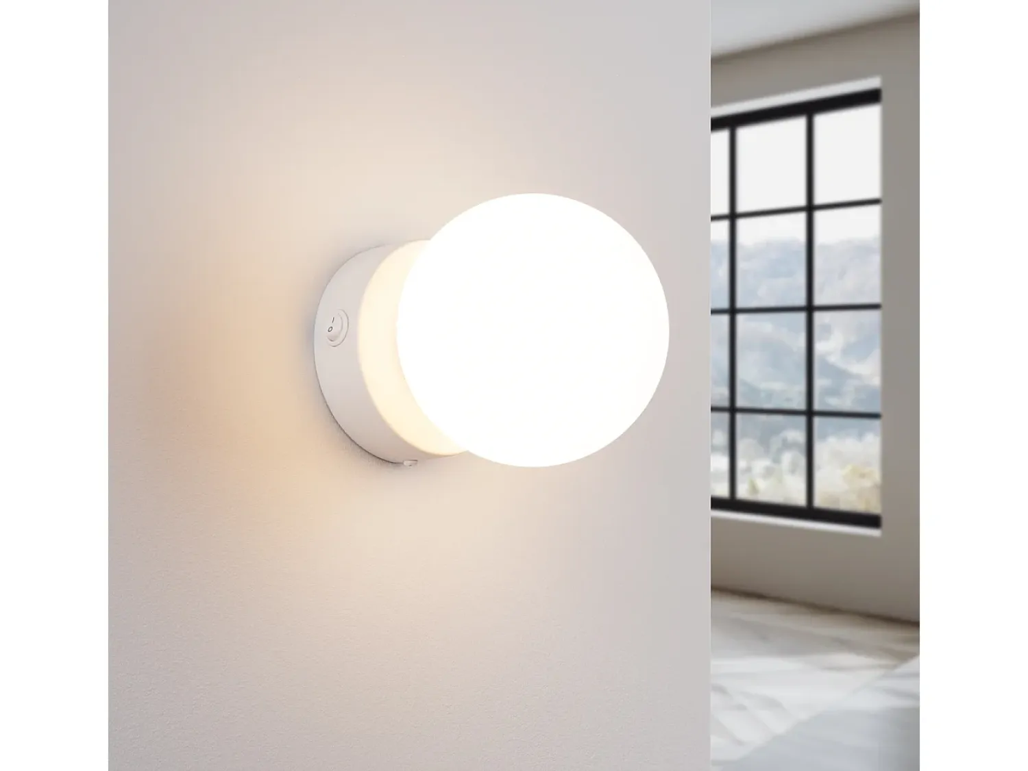 Sollux Lighting Aplique Para Pared^Lámpara De Pared Yoli Moderno De Acero/Vidrio - 1 Fuentes Luminosas - L.12 X A.12 Cm - Blanco