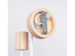 Sollux Lighting Lámpara de pared Zimbo desván de acero/madera - 1 fuentes luminosas 4000K - L.8 x A.18,5 cm - /madera natural Blanco