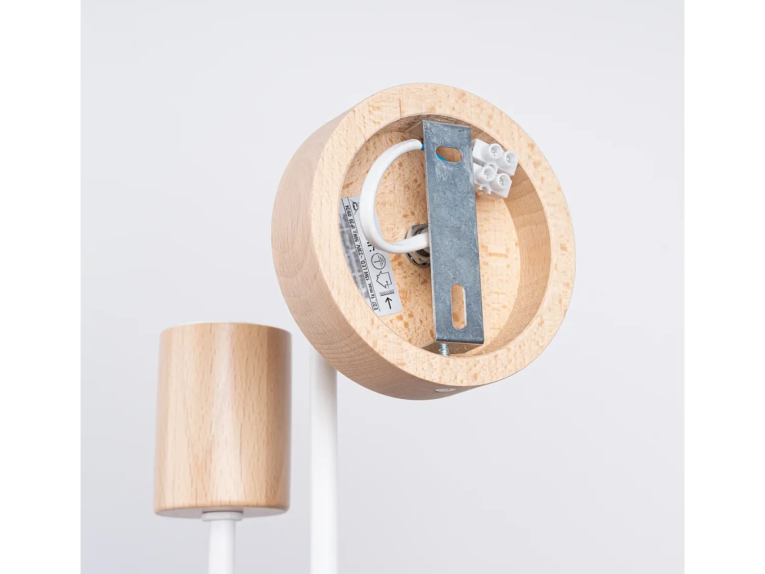 Sollux Lighting Lámpara de pared Zimbo desván de acero/madera - 1 fuentes luminosas 4000K - L.8 x A.18,5 cm - /madera natural Blanco