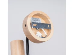 Sollux Lighting Aplique Para Pared^Lámpara de pared Zimbo desván de acero/madera - 1 fuentes luminosas 3000K - L.8 x A.18,5 cm - /madera natural Negro